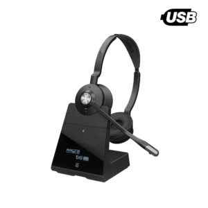 image of binaural noise cancelling headset for pcdesk phone and mobile phones