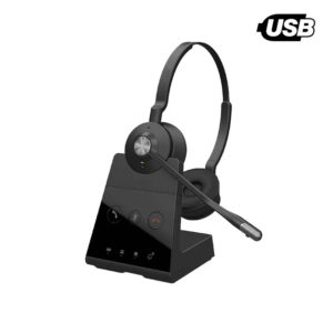 image of microsoft binaural wireless noise cancelling headset for pc desk phone and mobile phone