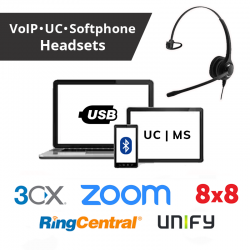 VoIP | UC | MS | USB |  Softphone Optimised Headsets