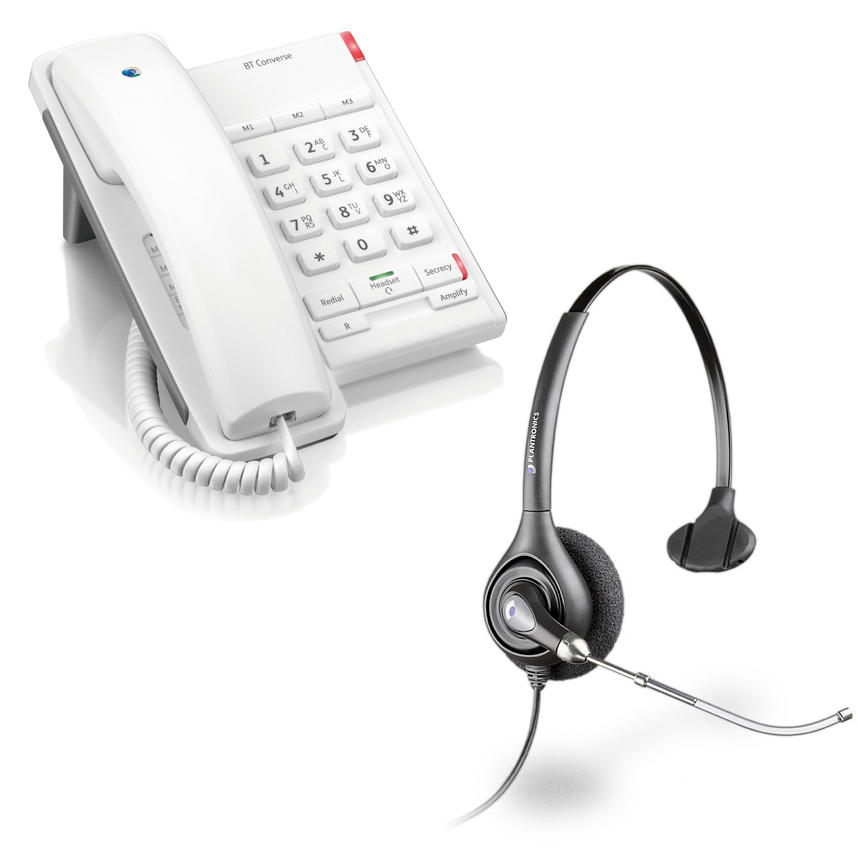 BT Converse 2100 White & HW251 Refurbished Headset | From £ | 040205 |  36828-41 | PMC Telecom