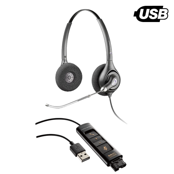 Plantronics USB HW261 Supraplus Binaural Headset with DA90