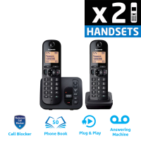 Panasonic KX-TGC222EB DECT Cordless Phone With Answering Machine - Twin