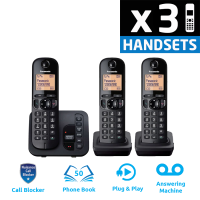 Panasonic KX-TGC223EB DECT Cordless Phone With Answering Machine - Triple