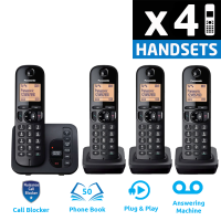 Panasonic KX-TGC224EB DECT Cordless Phone With Answering Machine - Quad