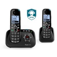 Amplicomms BigTel 1582 Voice | Amplified DECT Cordless Phone | with Answering Machine and Call Blocker - Duo