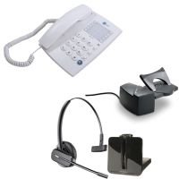 Agent 1000 Corded Telephone - White and Plantronics CS540 Convertible DECT Cordless Headset - A Grade (84693-02) and Plantronics Savi HL10 - Straight Plug Version (60961-35) Bundle