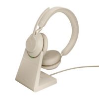 Jabra Evolve2 65 - Link380c - Stereo Headset with Charging Stand - Beige - UC or MS