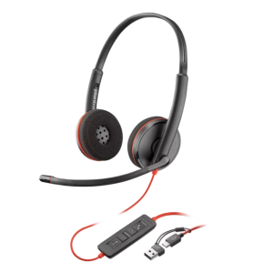 Poly Blackwire C3220 Stereo USB-C Headset +USB-C/A Adapter