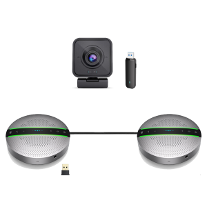 Project Telecom Marconi | Wireless HD 1080p Webcam | Video Conference | USB | PT-EB | Noise Cancelling USB | Bluetooth Speakerphone | Daisy Chain Bundle Package